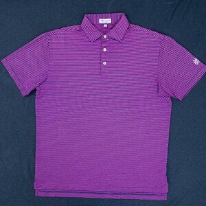 Peter Millar Summer Comfort Men's Size M Purple Striped Polo